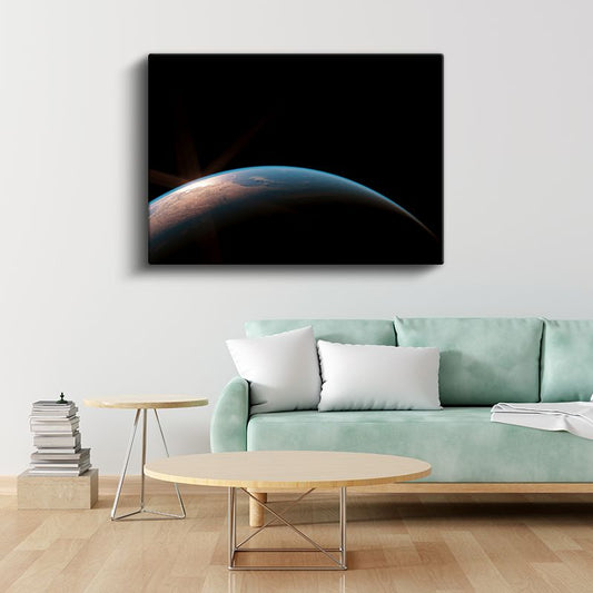Mavi Gezegen - Uzaydan Dünya'nın Gündoğumu Kanvas Tablo