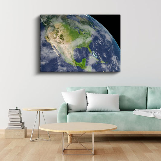 Mavi Gezegen - Uzaydan Dünya'nın Muhteşem Görünümü Kanvas Tablo