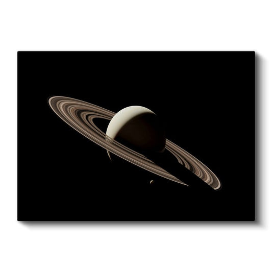 Satürn'ün İhtişamı - Halkalı Gezegenin Karanlık Uzaydaki Portresi Kanvas Tablo