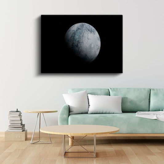 Buz Gezegeni - Mavi Tonlarda Kozmik Küre Kanvas Tablo