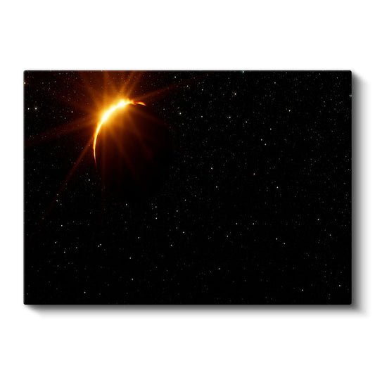 Güneş Tutulması - Yıldızlarla Çevrili Kozmik Olay Kanvas Tablo