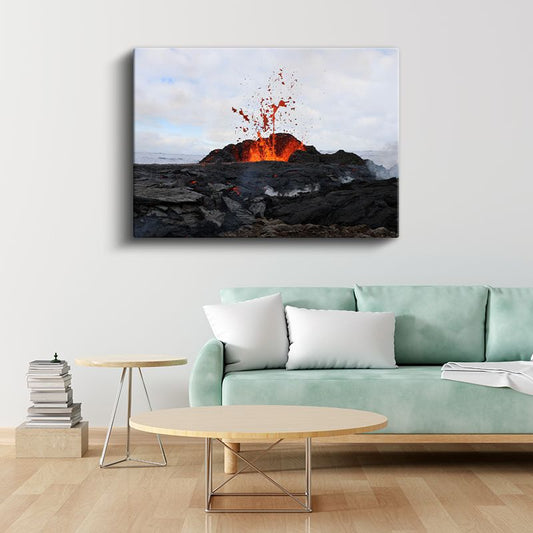 Volkan Patlaması - Ateş Püsküren Doğa Harikası Kanvas Tablo
