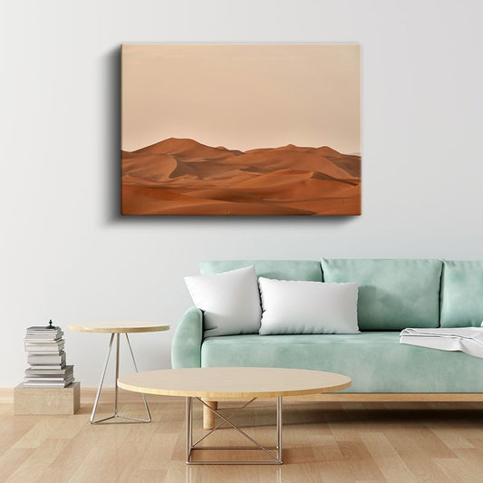 Çöl Kumları - Altın Renkli Kumul Tepeleri Kanvas Tablo
