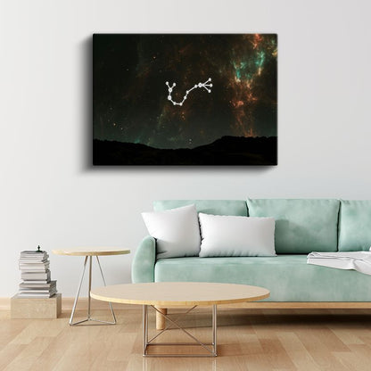 Yıldız Takımı - Gece Gökyüzünde Kozmik Işıltılar Kanvas Tablo