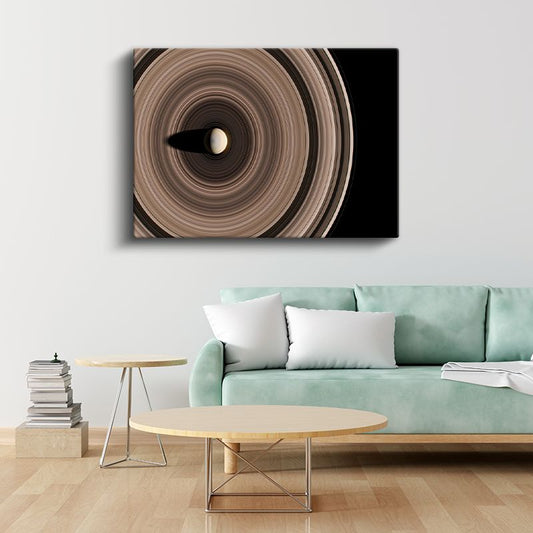 Satürn Halkaları - Gezegen Etrafında Hipnotize Edici Görünüm Kanvas Tablo