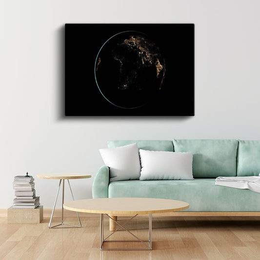 Gece Dünyası - Karanlıkta Parlayan Şehirler Kanvas Tablo