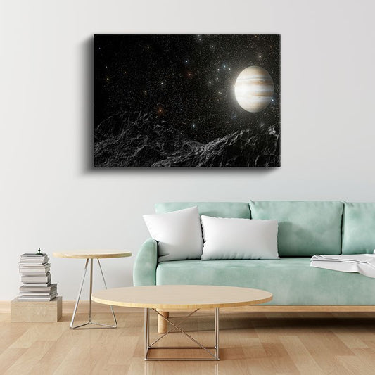 Jüpiter - Yıldızlar Arasında Parıldayan Dev Gezegen Kanvas Tablo