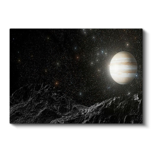 Jüpiter - Yıldızlar Arasında Parıldayan Dev Gezegen Kanvas Tablo