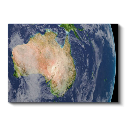Dünya Manzarası - Avustralya Kıtası ve Okyanuslar Kanvas Tablo