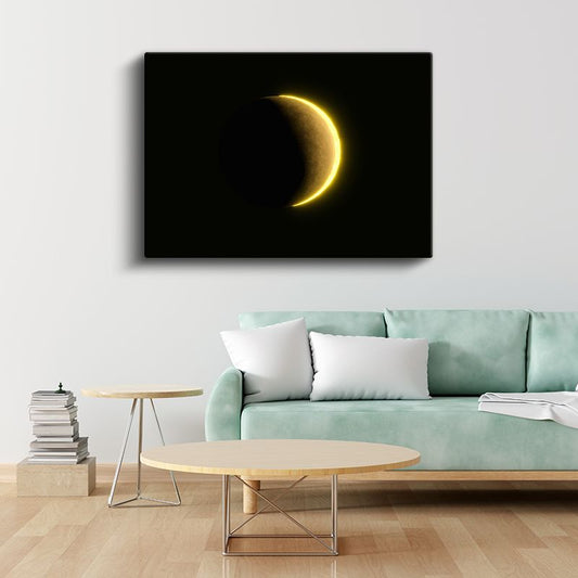 Güneş Tutulması - Altın Halkasıyla Parlayan Gök Cismi Kanvas Tablo