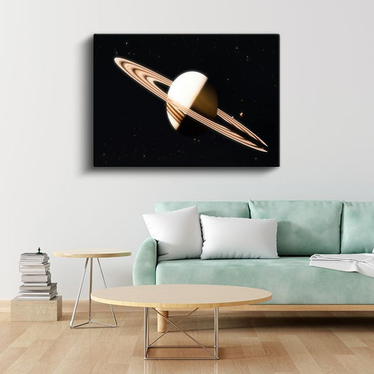 Satürn'ün Halkaları - Uzayın Derinliklerinden Göz Alıcı Gezegen Kanvas Tablo