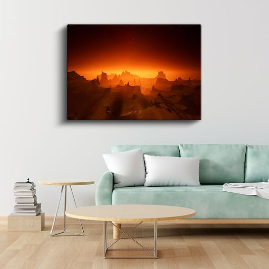 Turuncu Kanyon - Alev Renkli Gün Batımı Manzarası Kanvas Tablo