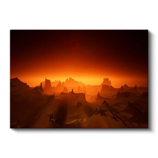 Turuncu Kanyon - Alev Renkli Gün Batımı Manzarası Kanvas Tablo