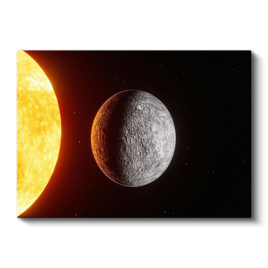 Güneş ve Ay - Kozmik İkili Uzay Görüntüsü Kanvas Tablo