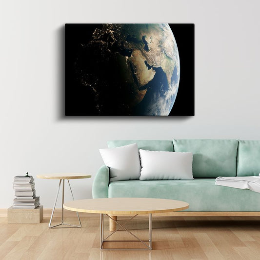 Dünya - Uzaydan Görünüm Kanvas Tablo