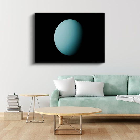 Uranüs - Turkuaz Gezegen Kanvas Tablo