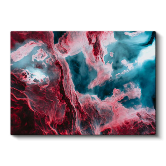 Kozmik Bulutlar - Kırmızı Mavi Nebula Kanvas Tablo