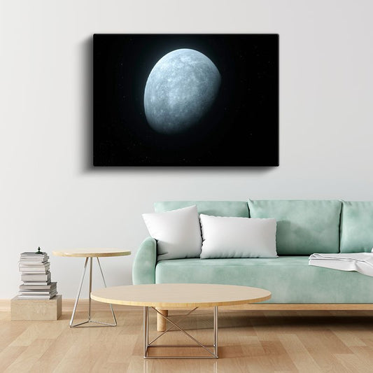 Ay'ın İhtişamı - Gümüş Parlaklığında Kraterler Kanvas Tablo