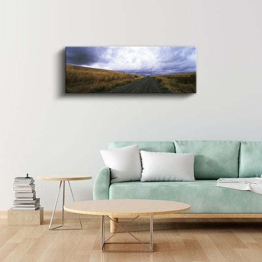 Kır Yolu - Fırtına Bulutları Altında Uzanan Patika Kanvas Tablo
