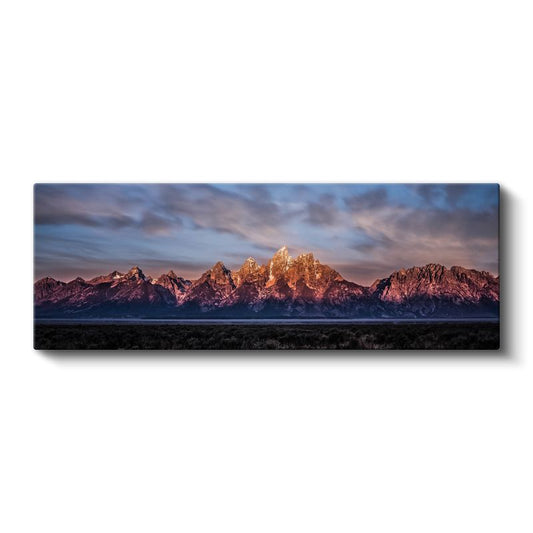 Dağ Silsilesi - Şafak Vakti Işıltılı Zirveler Kanvas Tablo