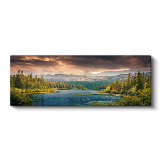 Dağ Gölü - Çam Ormanları Kanvas Tablo