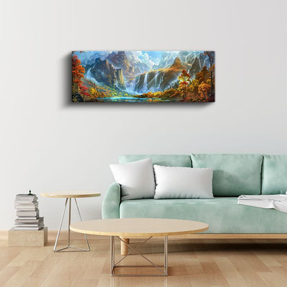 Şelaleler Vadisi - Sonbahar Renkleri Kanvas Tablo