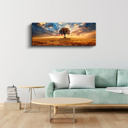 Buğday Tarlası - Güneş Işınları Kanvas Tablo