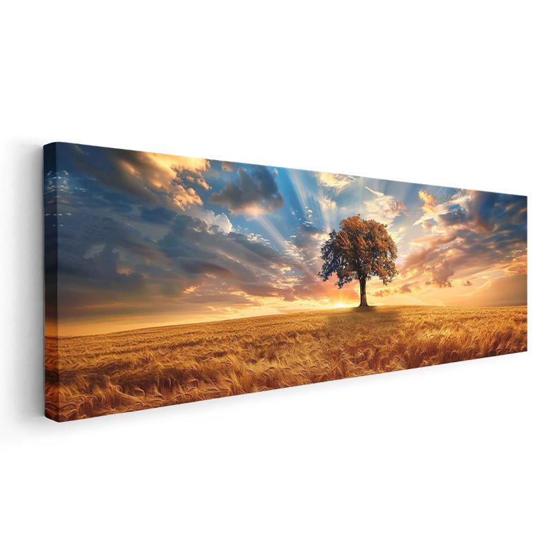 Buğday Tarlası - Güneş Işınları Kanvas Tablo