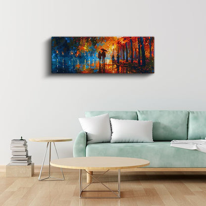 Sonbahar Yürüyüşü - Yağmurlu Akşam Kanvas Tablo