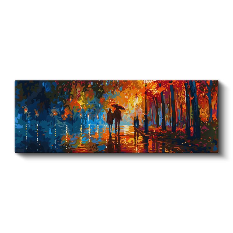 Sonbahar Yürüyüşü - Yağmurlu Akşam Kanvas Tablo
