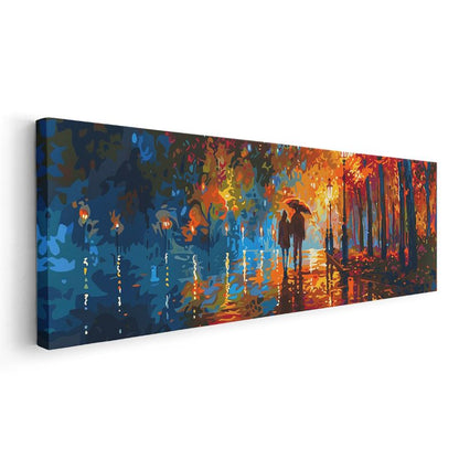 Sonbahar Yürüyüşü - Yağmurlu Akşam Kanvas Tablo