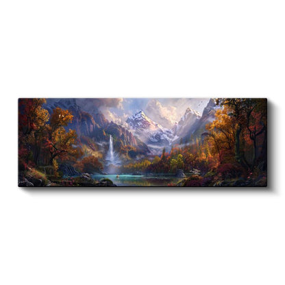 Dağların Sırrı - Sonbahar Vadisi ve Şelale Kanvas Tablo