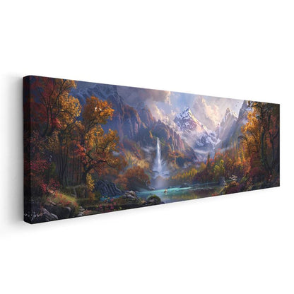 Dağların Sırrı - Sonbahar Vadisi ve Şelale Kanvas Tablo