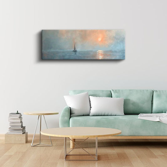 Yalnız Yelkenli - Huzur Veren Deniz Yolculuğu Kanvas Tablo