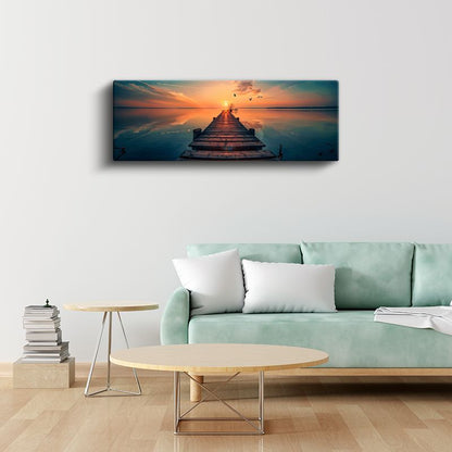 Sonsuzluk İskelesi - Huzur Veren Gün Batımı Kanvas Tablo