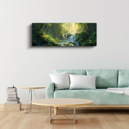 Gizli Cennet - Büyüleyici Orman Şelalesi Kanvas Tablo