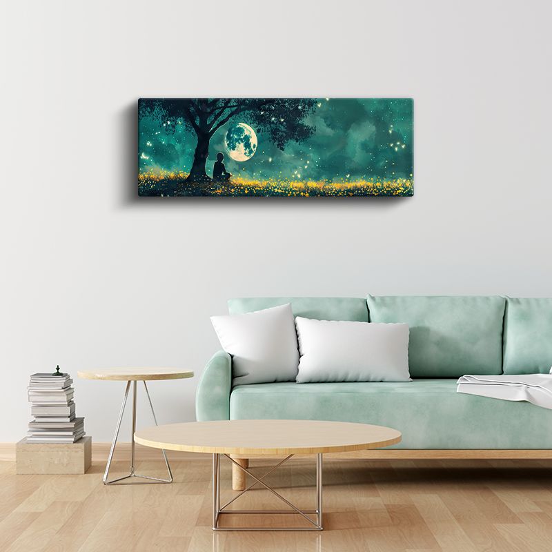 Ay Işığı - Yıldızlarla Bezeli Gece Manzarası Kanvas Tablo