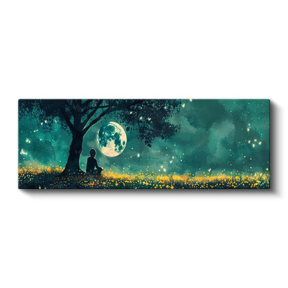 Ay Işığı - Yıldızlarla Bezeli Gece Manzarası Kanvas Tablo