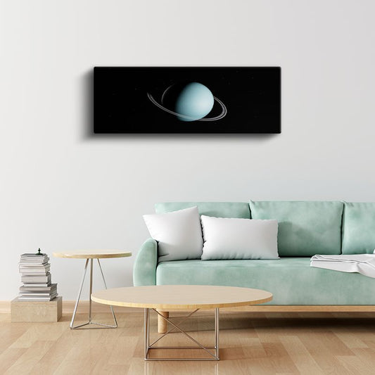Satürn - Uzayın Derinliklerinde Halkalı Gezegen Kanvas Tablo