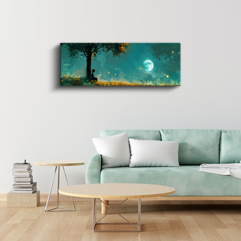 Ay Işığı - Ağaç Altında Sessiz Tefekkür Kanvas Tablo
