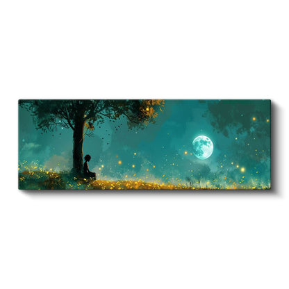 Ay Işığı - Ağaç Altında Sessiz Tefekkür Kanvas Tablo