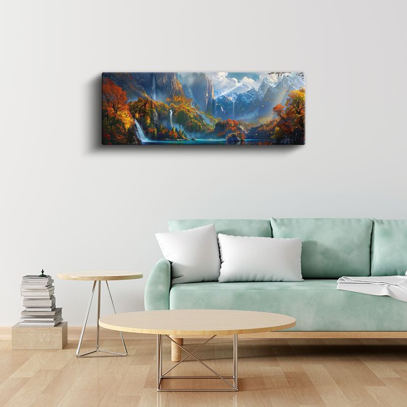 Sarı ve Turuncu Arasında - Sonbahar Vadisinin Şelaleleri Kanvas