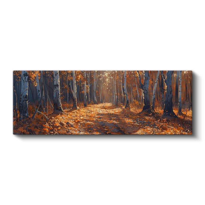 Sonbahar Patikası - Altın Yapraklı Orman Kanvas Tablo