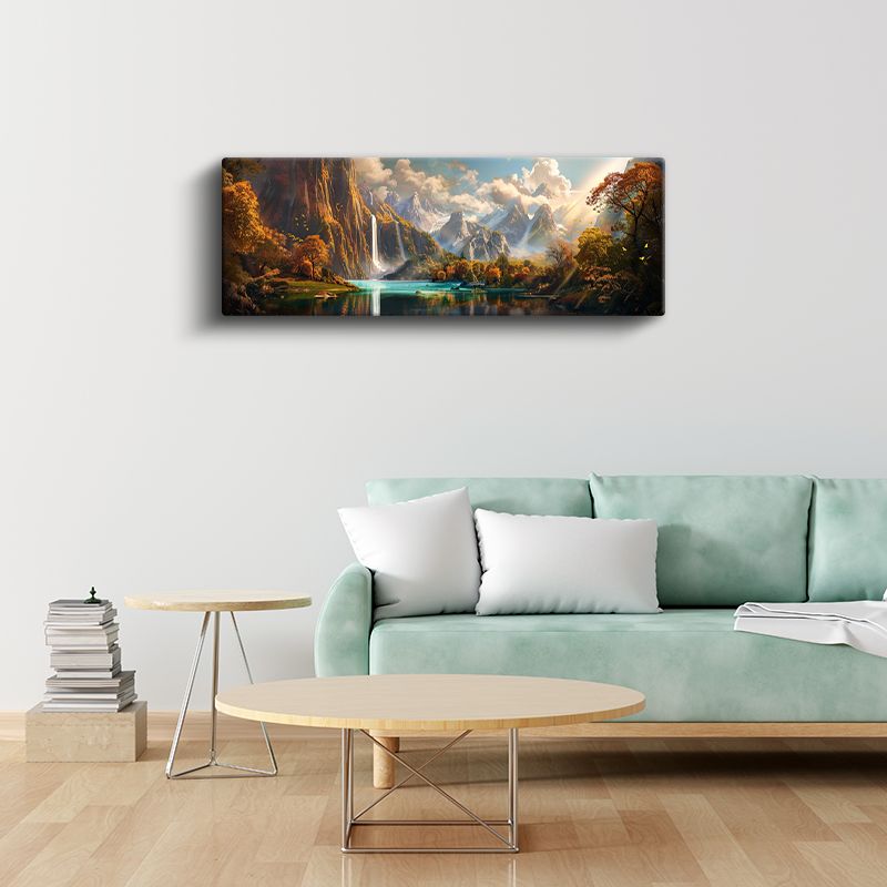 Dağ Manzarası - Sonbahar Şelaleleri Kanvas Tablo