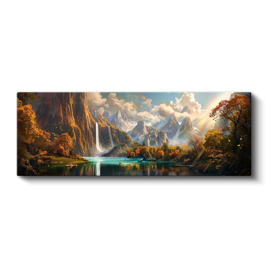 Dağ Manzarası - Sonbahar Şelaleleri Kanvas Tablo