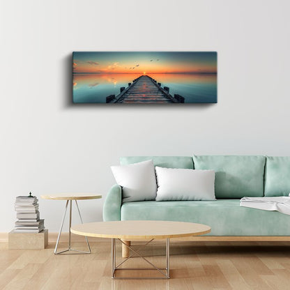 Gün Batımı İskelesi - Huzur Limanı Kanvas Tablo