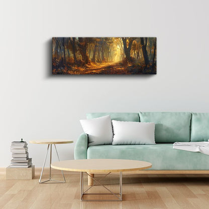 Altın Orman - Güneş Işınları Patikası Kanvas Tablo