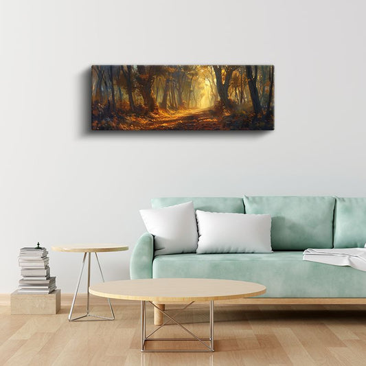 Altın Orman - Güneş Işınları Patikası Kanvas Tablo
