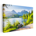 Yatay Kanvas Tablo Güneşli Göl Kenarı ve Patika Manzara Tablosu Ev Ofis Duvar Dekoru