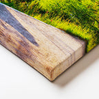 Yatay Kanvas Tablo Güneşli Göl Kenarı ve Patika Manzara Tablosu Ev Ofis Duvar Dekoru